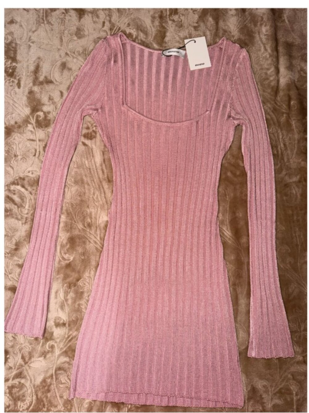 GUIZIO - Slinky Rib Mini Dress, Size L - Picture 4 of 9